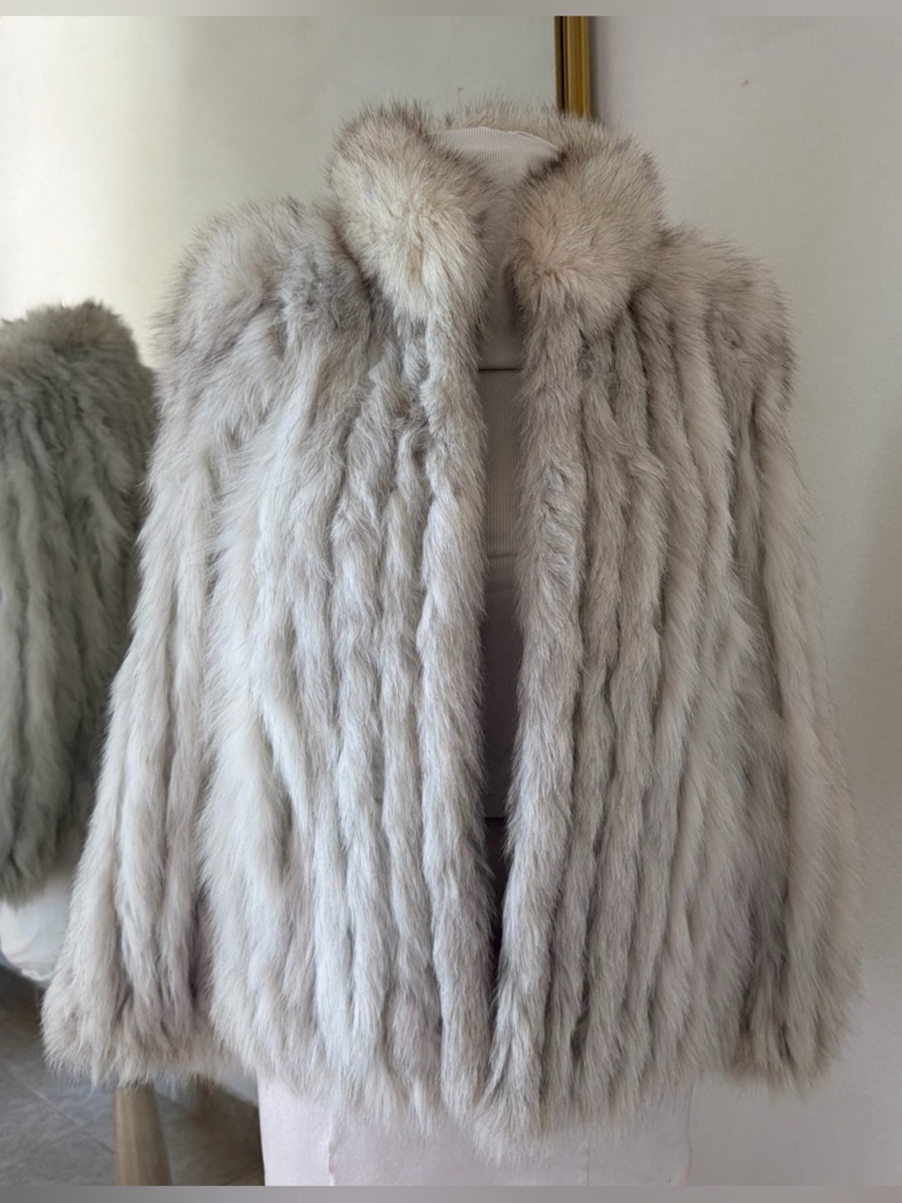 Vintage SAGA FOX Fur Coat/ Jacket Blue Fox size Large